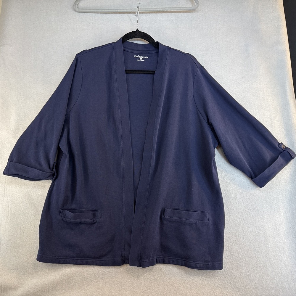 Croft & Barrow Cardigan, Plus 2X, Pockets, Casual, Longsleeveâ